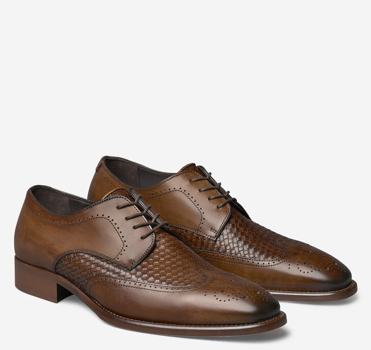 Johnston & Murphy Cormac Woven Wingtip Snörskor Herr - MörkKhaki Finskor [QU4567328]